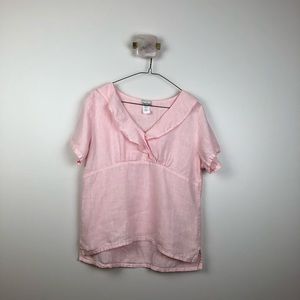 Match Point | Pink Linen Blouse